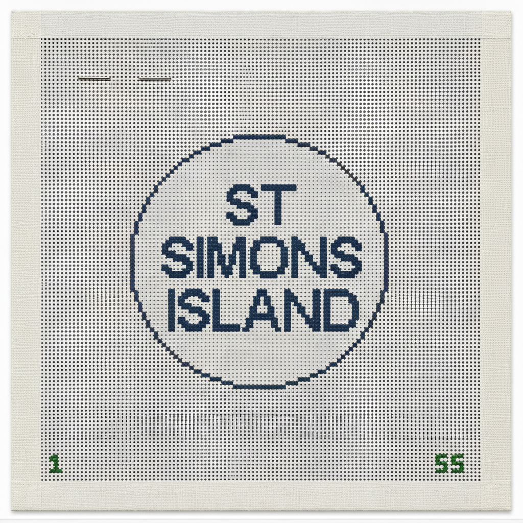 St Simons Island Needlepoint Canvas